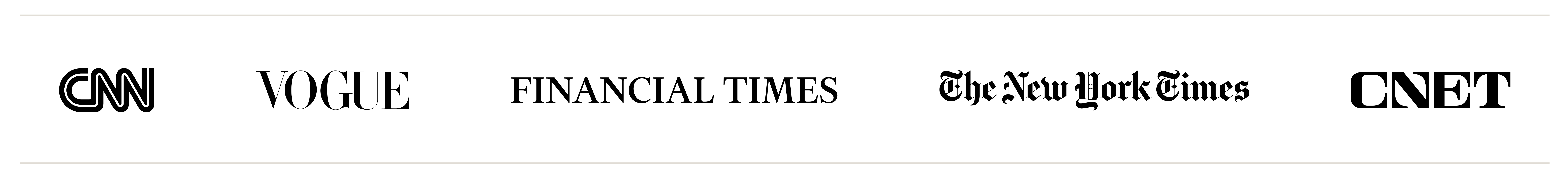 As seen in CNN, Vogue, Financial Times, The New York Times and CNET